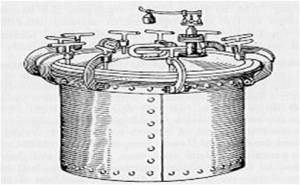 Projeto esterilizador a vapor de Chamberland (extraído de http://brnskll.com/shares/a-brief-history-of-sterilization/)